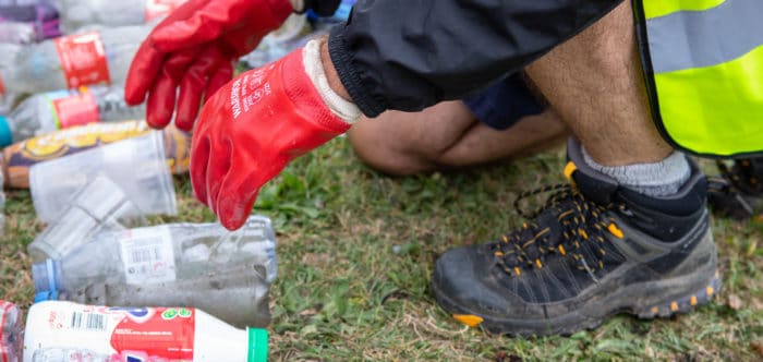 Drinks containers collected at litter pick