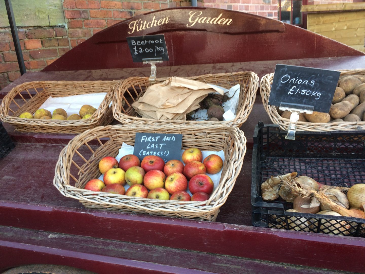 Fruit and vegetables in a farm shop