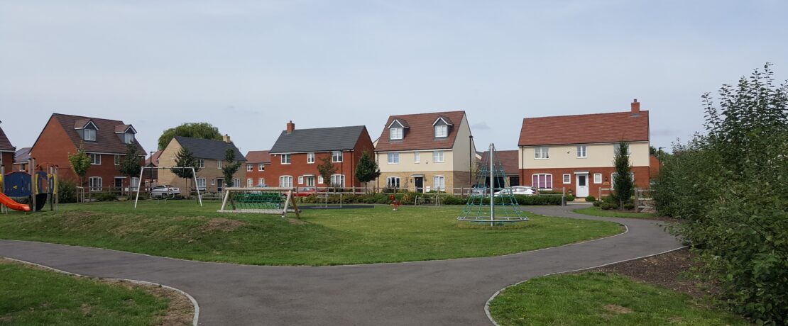New houses around children's play area